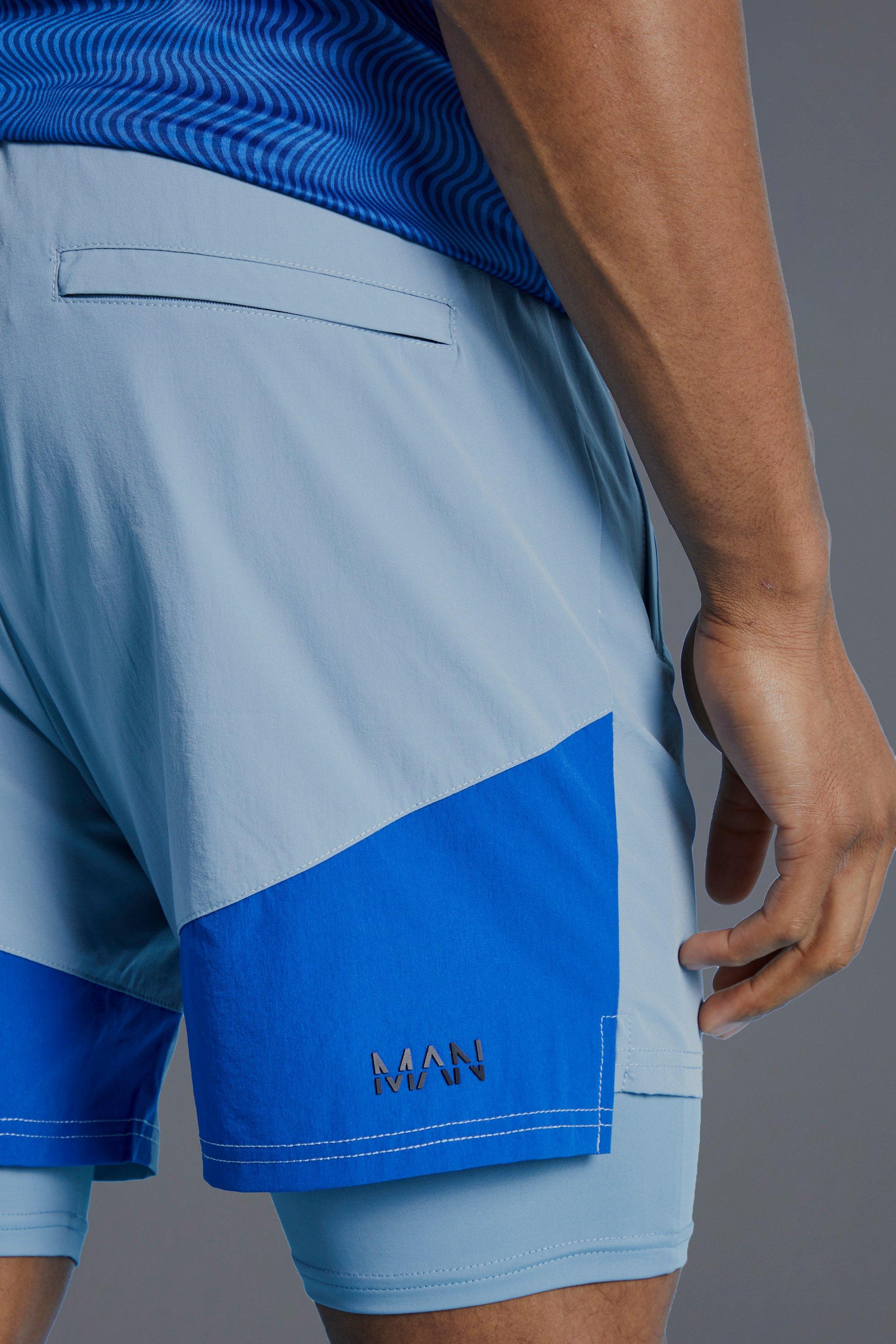 Pantaloncini attillati Man Active a blocchi di colore